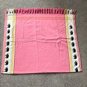 Pink and White scarf with Elephant Pattern